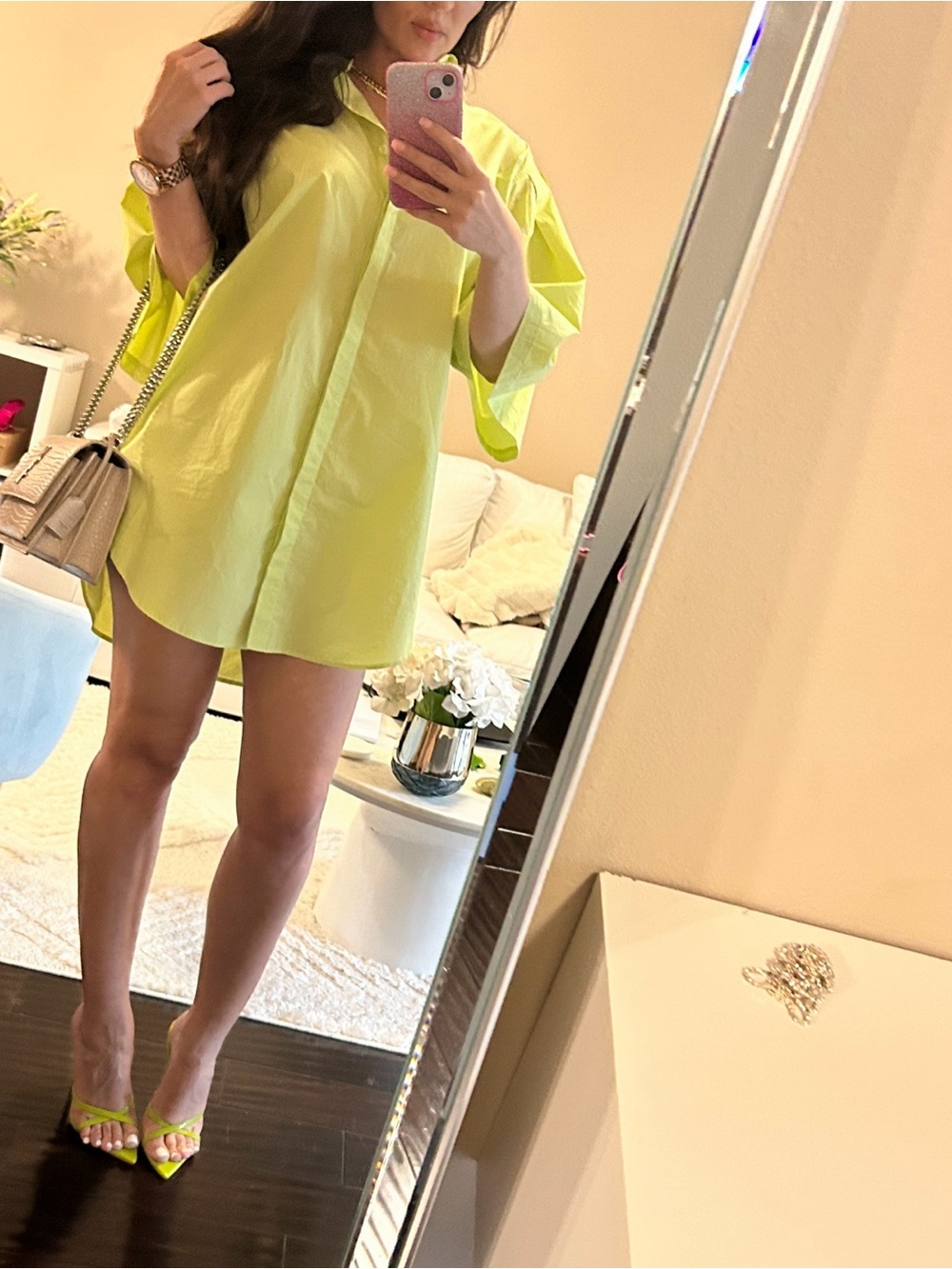 REVOLVE Green Shirt Dress - Women's Oversized Button-Up